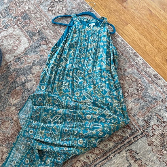 J Jill teared Teal Paisley Sleeveless Maxi dress - - Picture 3 of 4